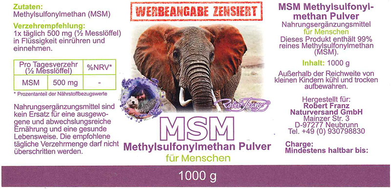  MSM- Pulver für Menschen