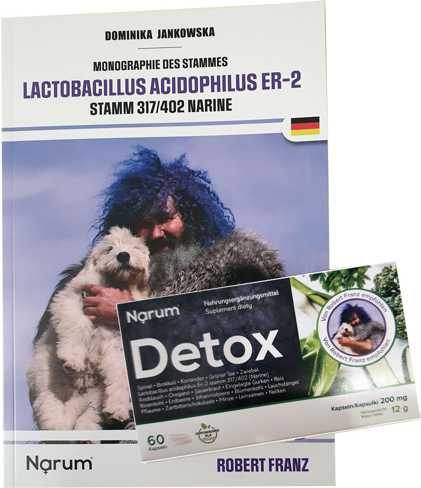 Narum Detox - 60 Kapseln (inklusive Buch - Monographie des Stammes - Lactobacillus Acidophilus ER-2)